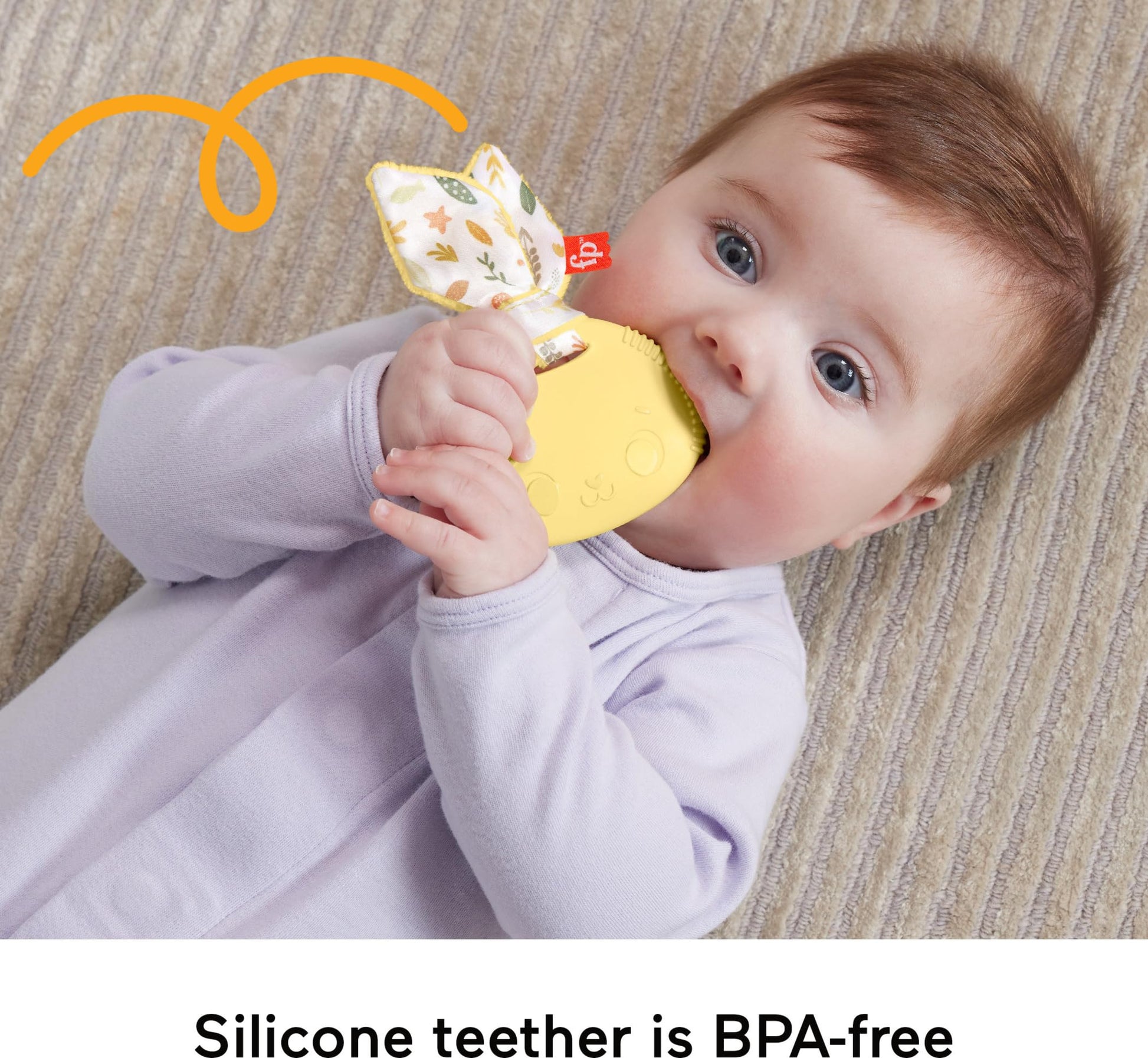 Fisher-Price Baby Toy Snuggle Bunny Teether, BPA-Free Sensory Activity for Developmental Play for Newborns Ages 3+ Months