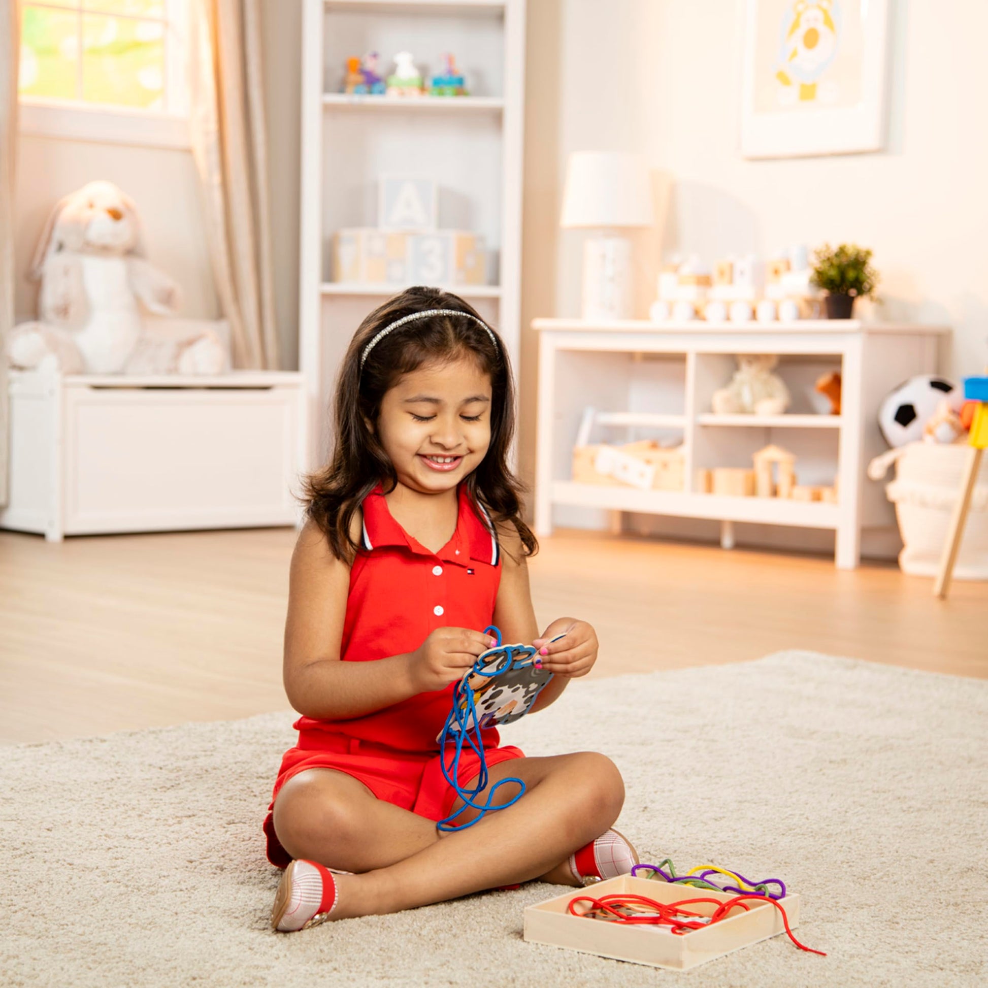 Melissa & Doug Lace and Trace Activity Set: 5 Wooden Panels and 5 Matching Laces - Farm