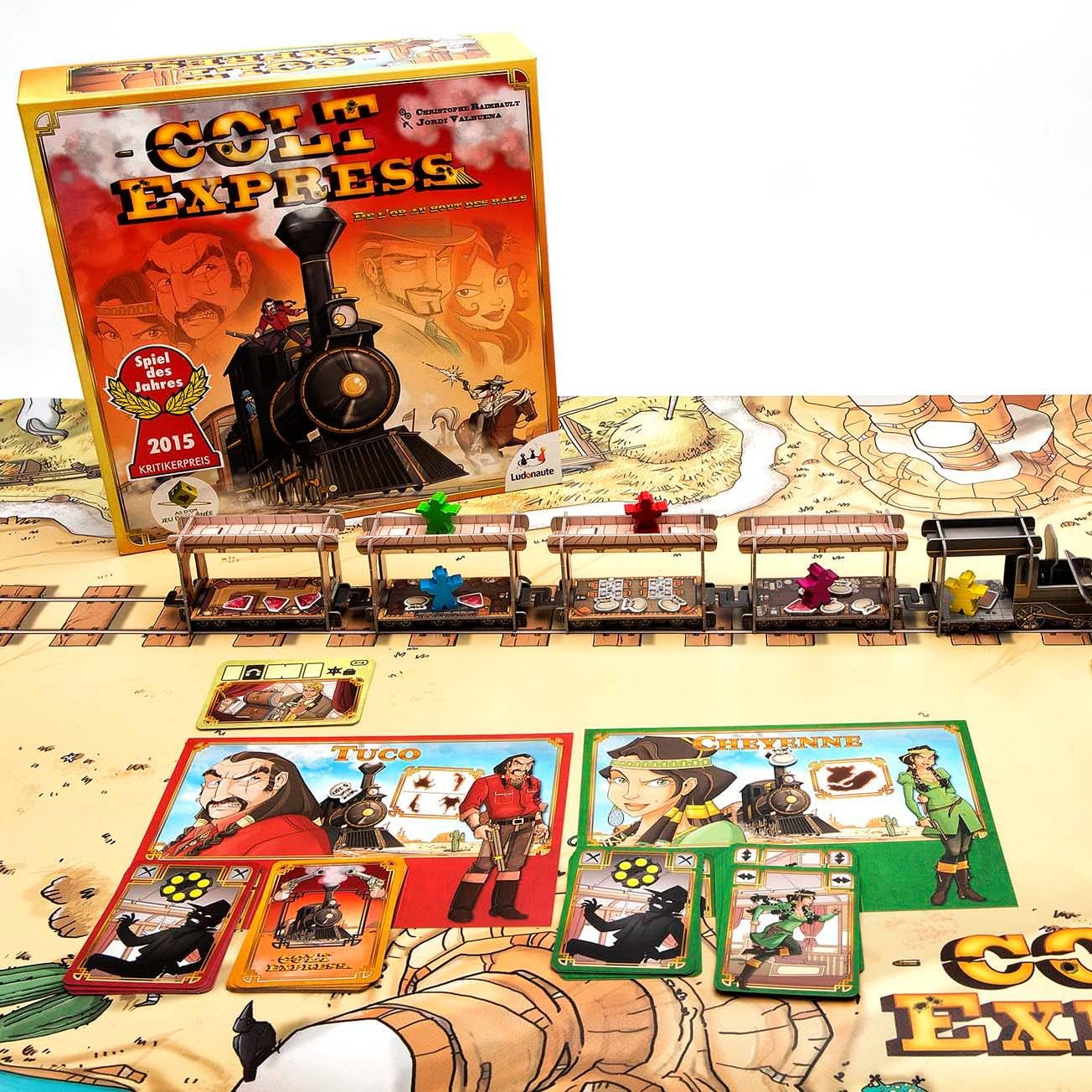 Colt Express Board Game - Strategic Wild West Train Heist Game for Adults & Teens, 2-6 Players, Age 10+, Award-Winning Party Boardgame