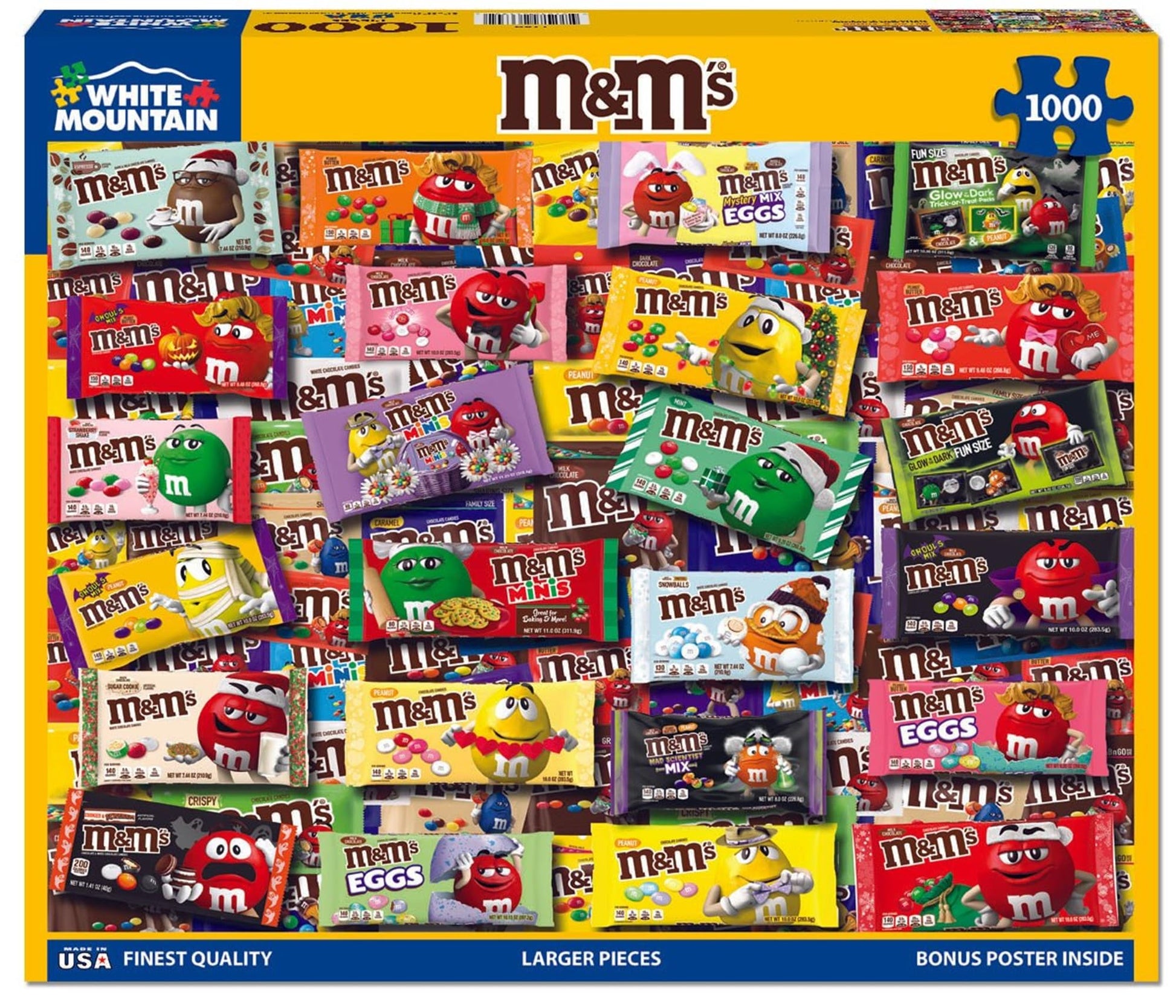 White Mountain 1000 Piece Jigsaw Puzzle Food Collage, M&M's