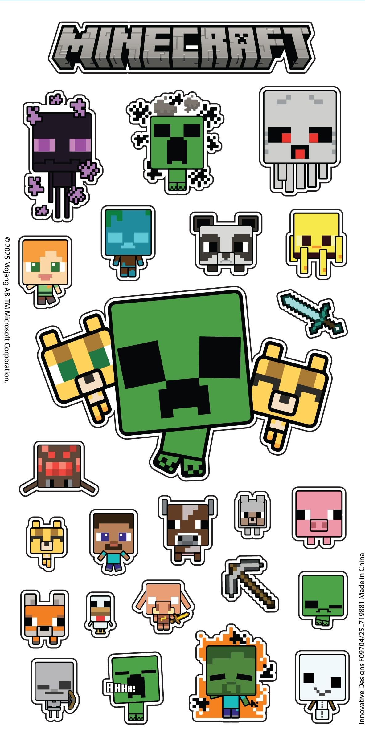 Minecraft Stationery Set for Boys - Bundle with Video Game Notebook, Stickers, Coloring Utensils, Pencil Holder, More | Minecraft Art Set for Kids
