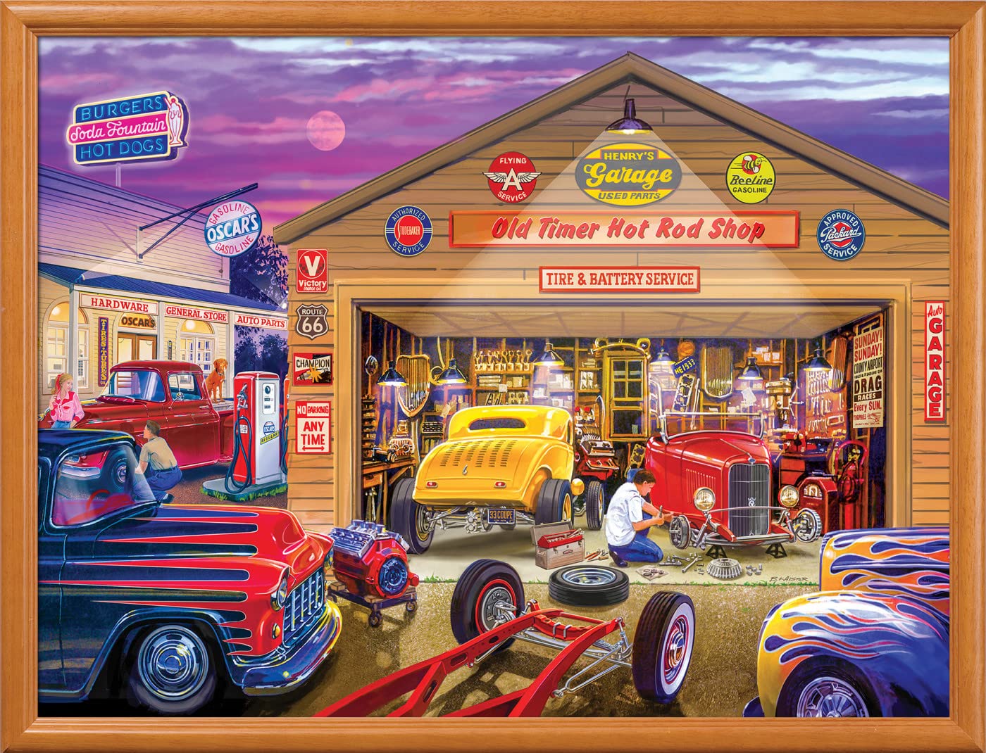 MasterPieces 750 Piece Jigsaw Puzzle for Adults and Family - Old Timer's Hot Rods - 18"x24"