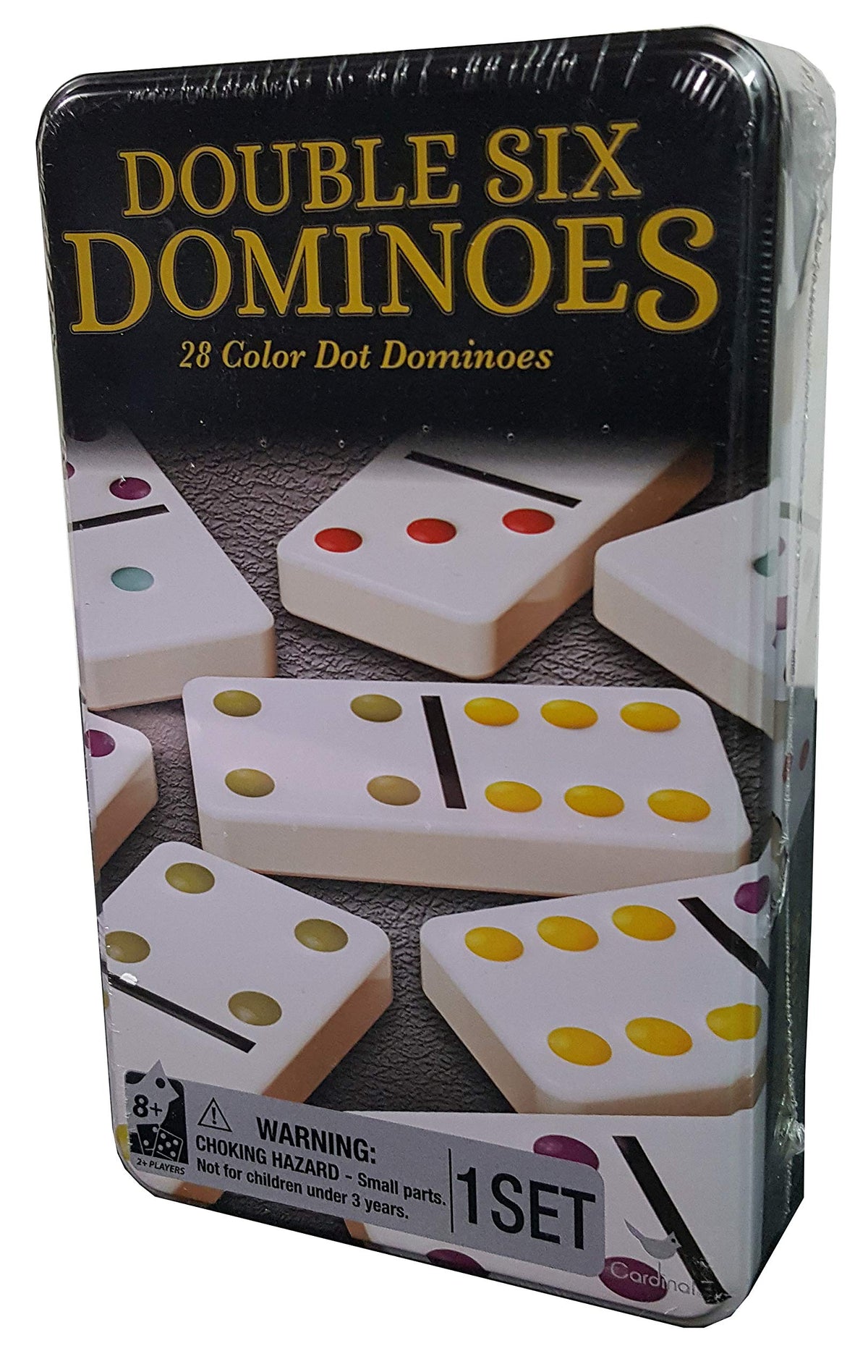 Cardinal, Double 6 Dominoes in Tin
