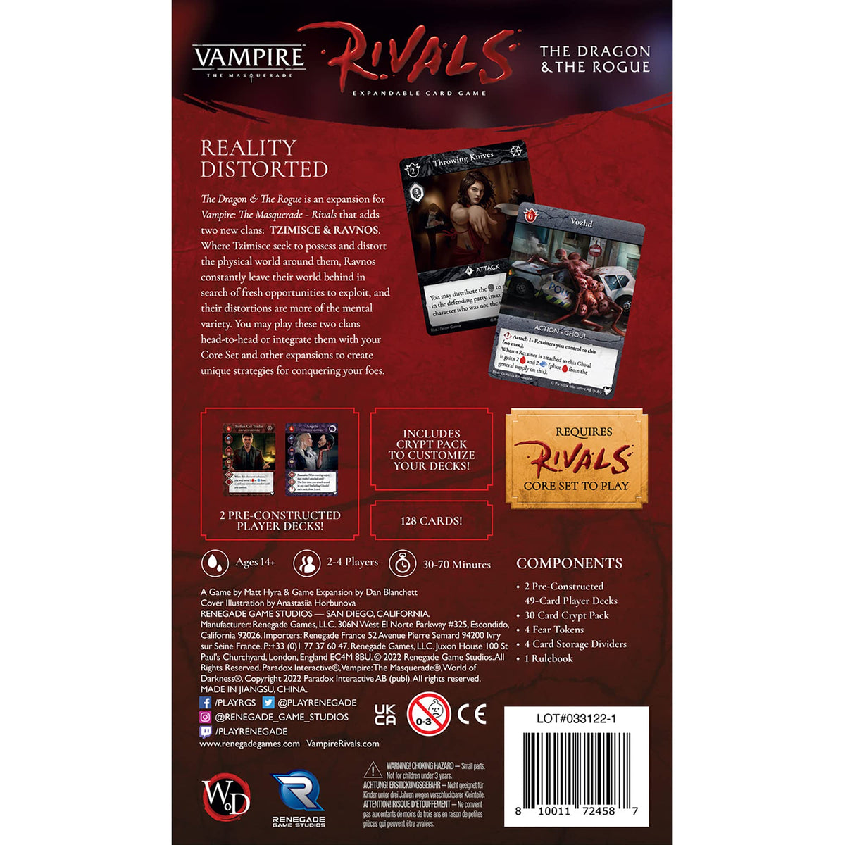 Renegade Game Studios Vampire: The Masquerade Rivals Dragon & Rogue