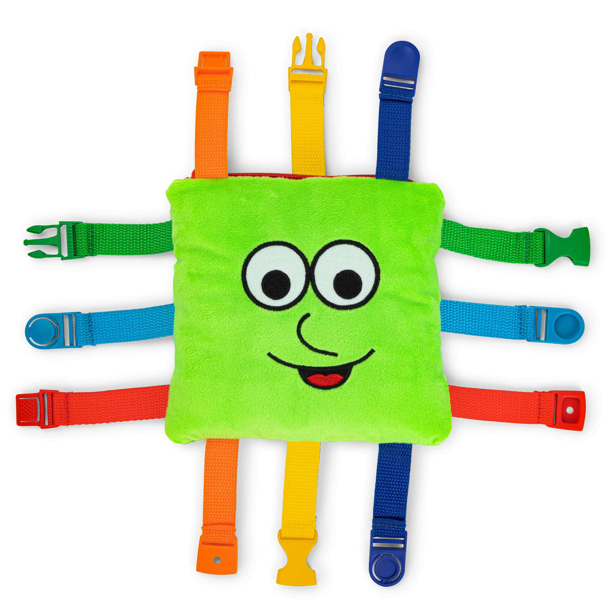 Buckle Toys - Buster Square - Learning Activity Toy - Develop Fine Motor Skills and Problem Solving - Easy Travel Toy - Educational Classroom Must