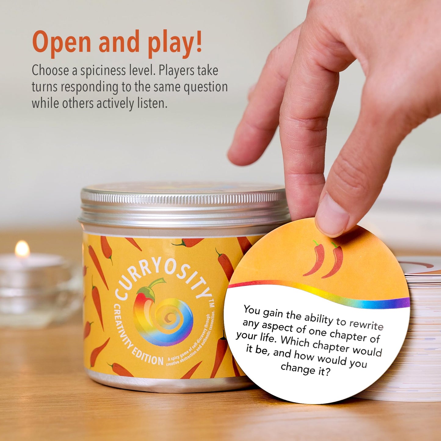 Curryosity Creativity Edition - 120 Creative Thinking & Self-Discovery Cards | Brainstorming & Conversation Game for Teams, Writers & Artists | Idea