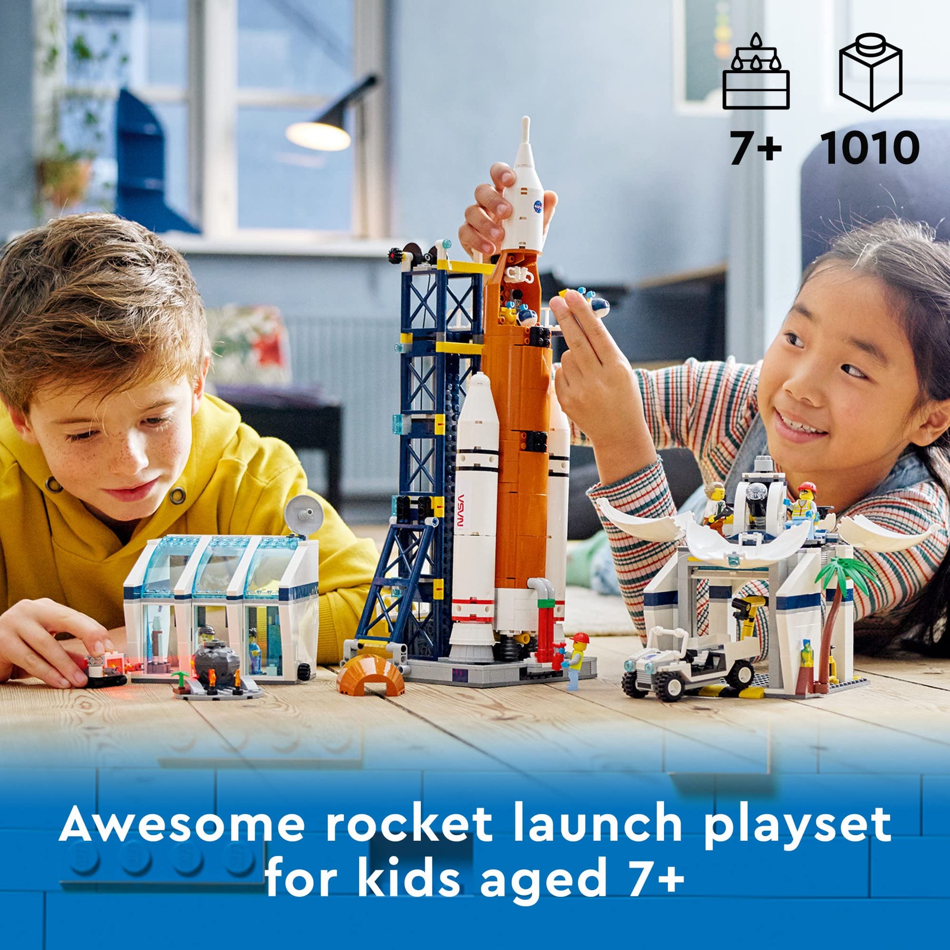 LEGO City Rocket Launch Center Building Toy Set 60351, NASA-Inspired Space Toy with Rocket, Launch Tower, Observatory, and Mission Control, Pretend