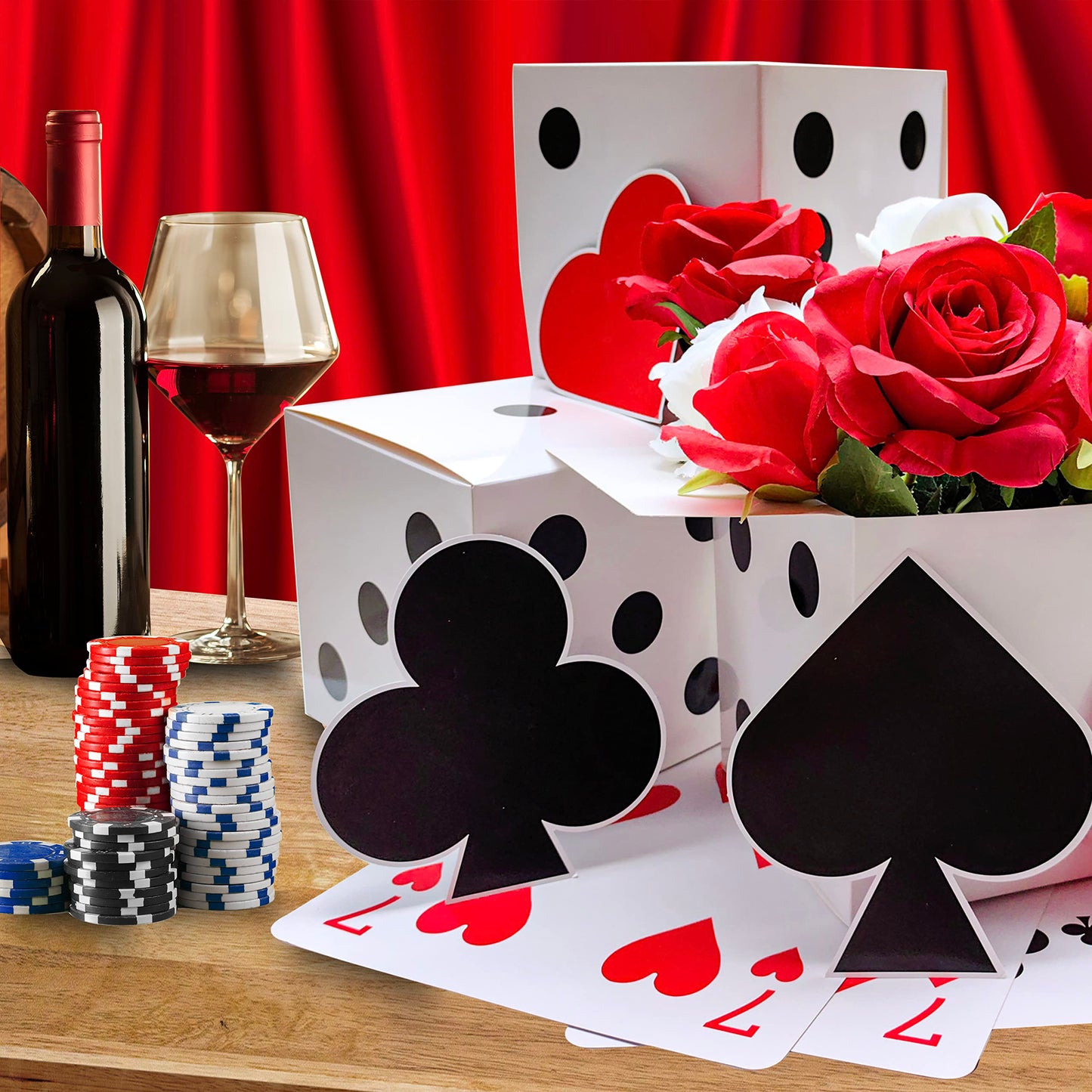 Eylola 12 Pcs White Dice Favor Boxes 6 x 6 x 6 Inch dice Boxes Bulk for centerpieces Casino Party Decorations Game Night Decorations Casino Themed