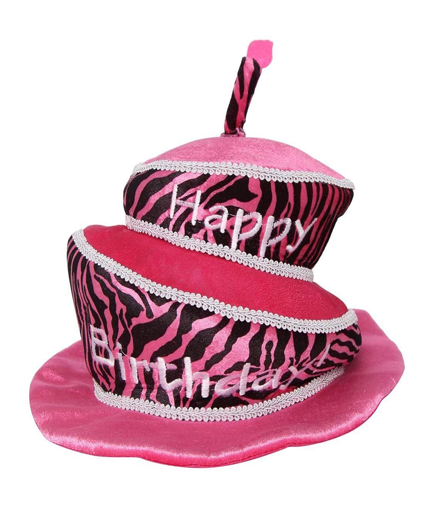 StoryBook Wishes One Size Hot Pink/Zebra Birthday Cake Party Hat
