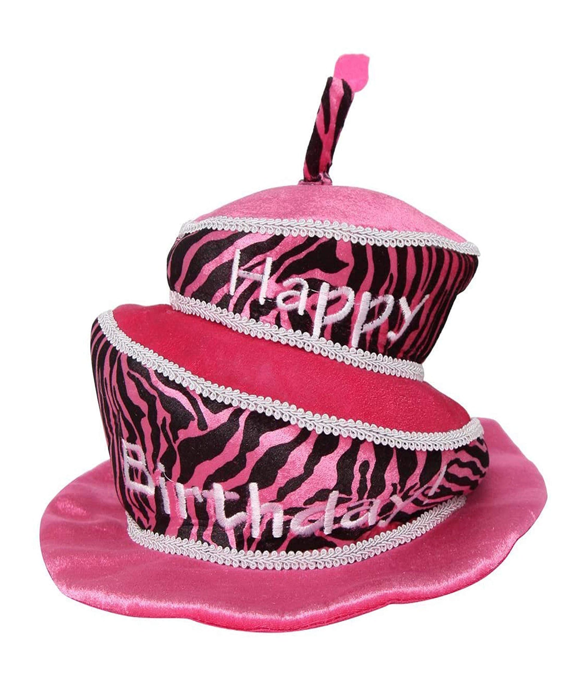 StoryBook Wishes One Size Hot Pink/Zebra Birthday Cake Party Hat