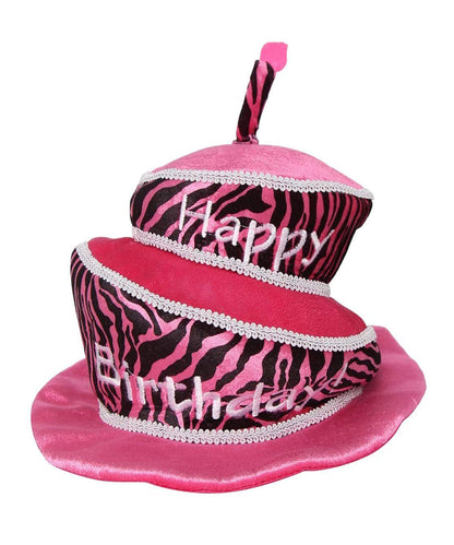 StoryBook Wishes One Size Hot Pink/Zebra Birthday Cake Party Hat
