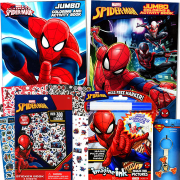 Spiderman Superhero Coloring Activity Super Set Bundle with Coloring Books, Stickers, Imagine Ink Coloring Book and More