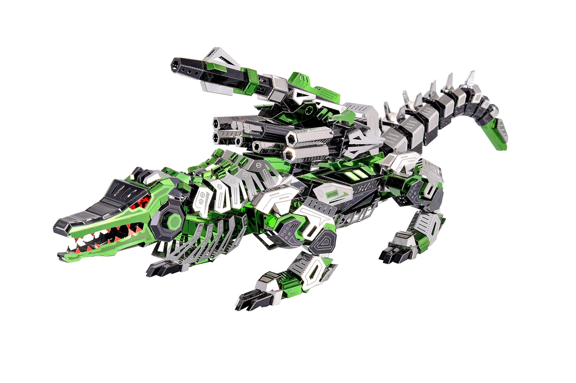 Microworld 3D Metal Puzzle,The Marsh Gavial Mechanical Crocodile Animal Model Building Kit, DIY Brain Teaser Challenge Metal Kits Art Craft Gifts Toy