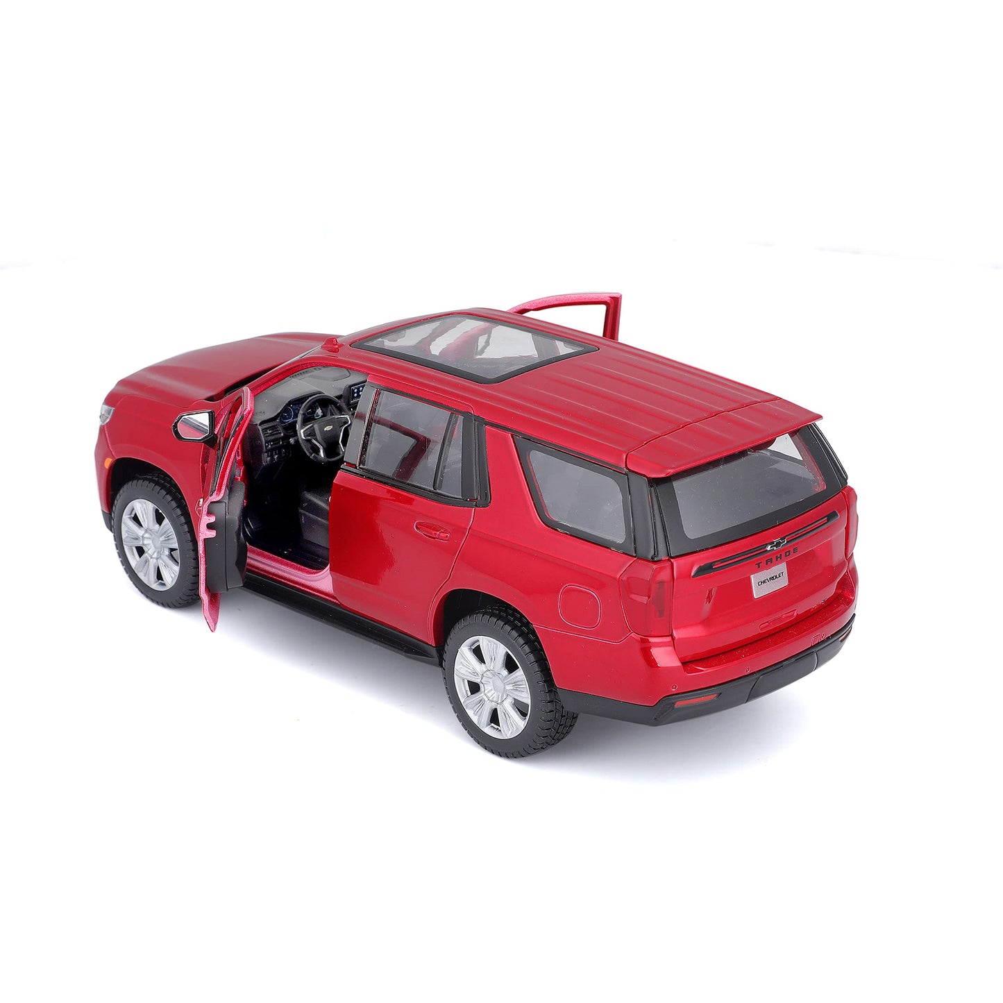 Maisto M31533 Chevy Tahoe 1/24 Red Plastic Miniature Vehicle for Children from 3 Years Old Ideal for Stimulating the Imagination and Creativity