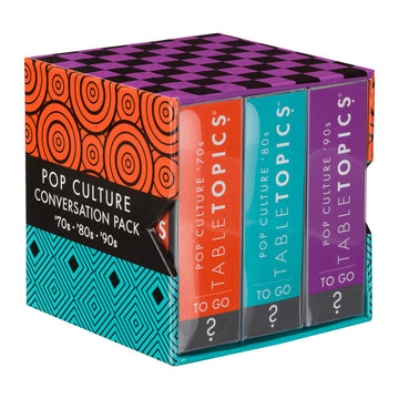 TableTopics Pop Culture Conversation Pack ’70s, ’80s, and ’90s - 120 Conversation Starter Cards, Themed Question Card Game to Play with Adult Friends