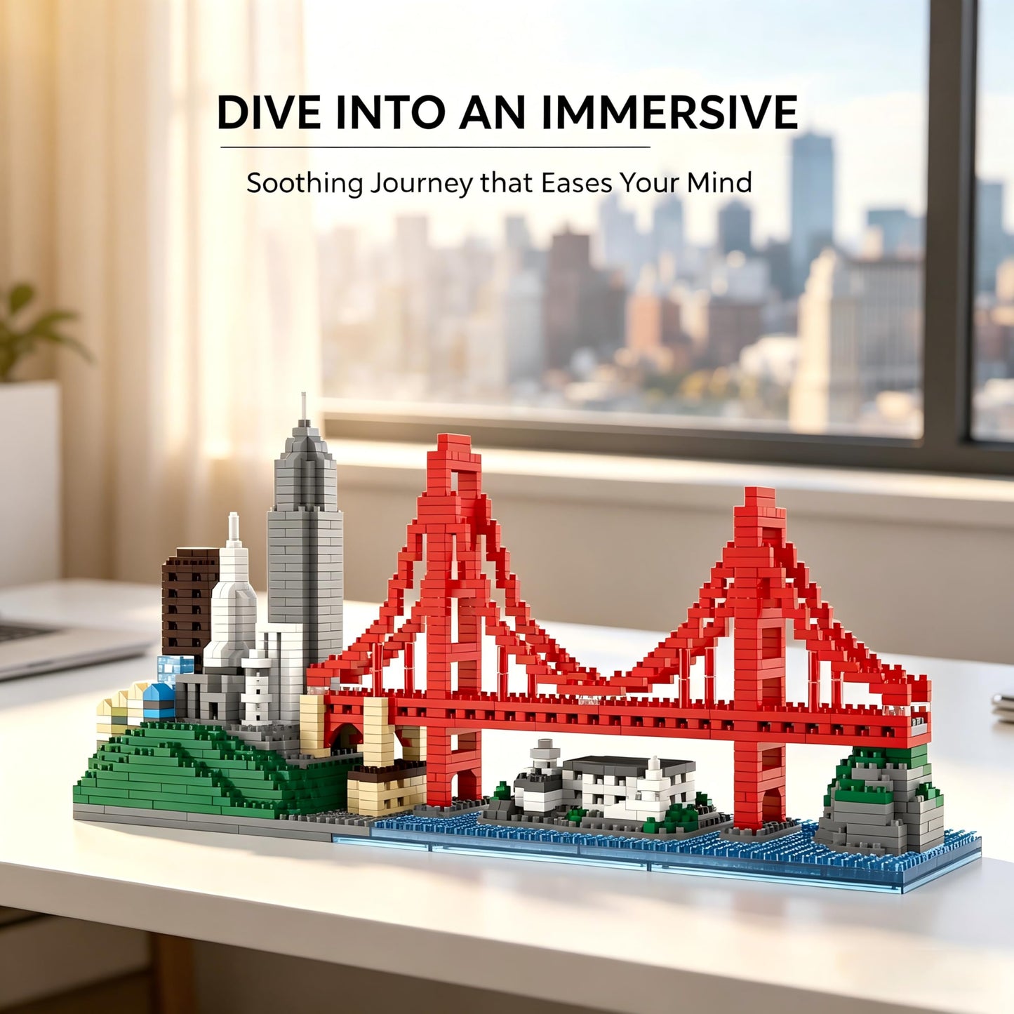LUKHANG San Francisco Skylines Building Set Model Kit - Engaging Architecture Gift for Adults, Micro Mini Blocks, 1610pcs+ | Aesthetically Pleasing