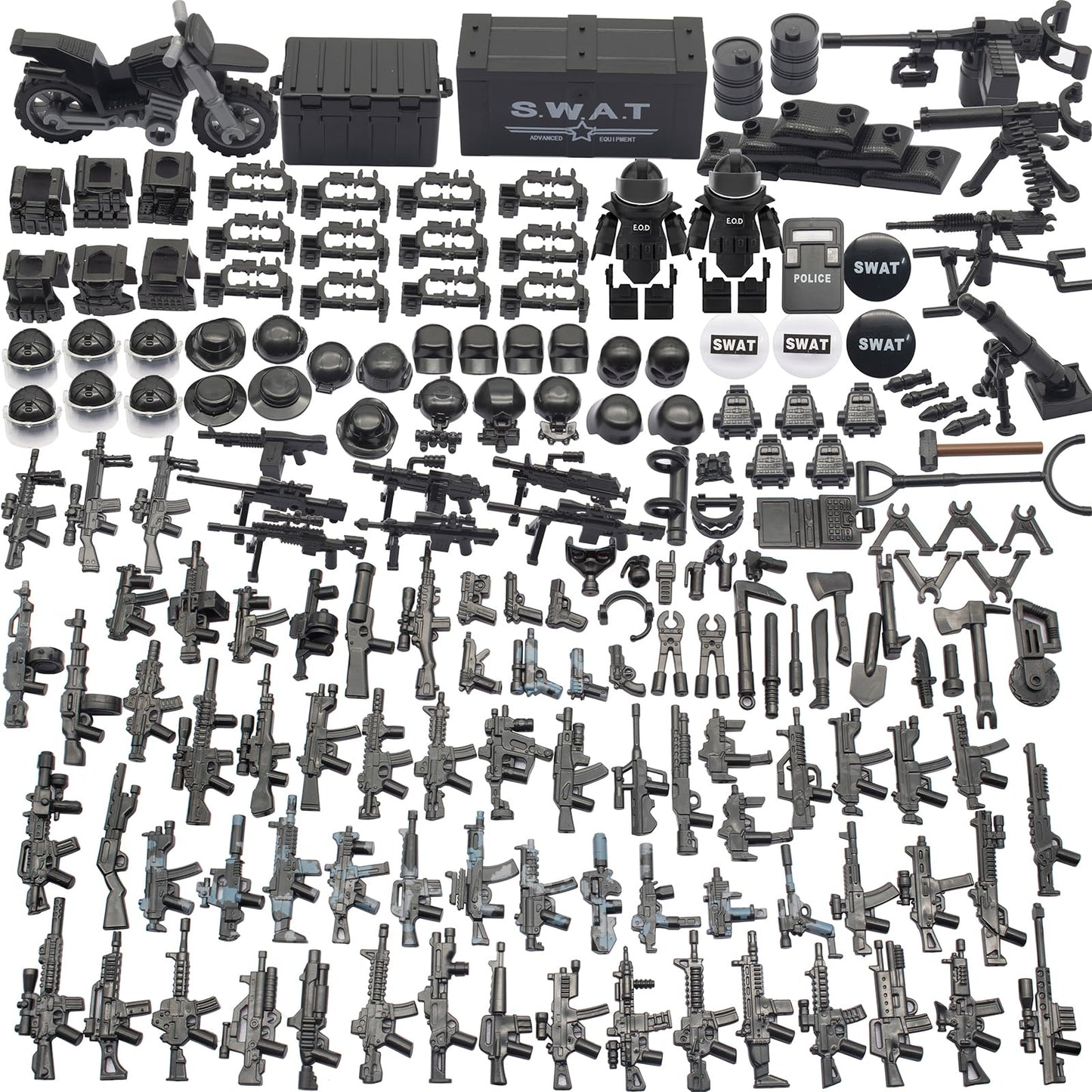 Army Equipment Gear Sets, Swat Team Building Block Toys, Special Military Soldier Style Weapon Sets, Military Weapon Pack Accessories Kits Toys