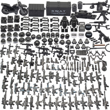 Army Equipment Gear Sets, Swat Team Building Block Toys, Special Military Soldier Style Weapon Sets, Military Weapon Pack Accessories Kits Toys
