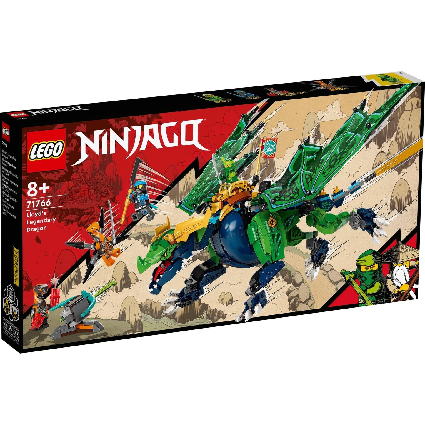 LEGO NINJAGO Lloyd’s Legendary Dragon Toy, 71766 Set with Snake Figures & NYA Minifigure, Collectible Mission Banner Series
