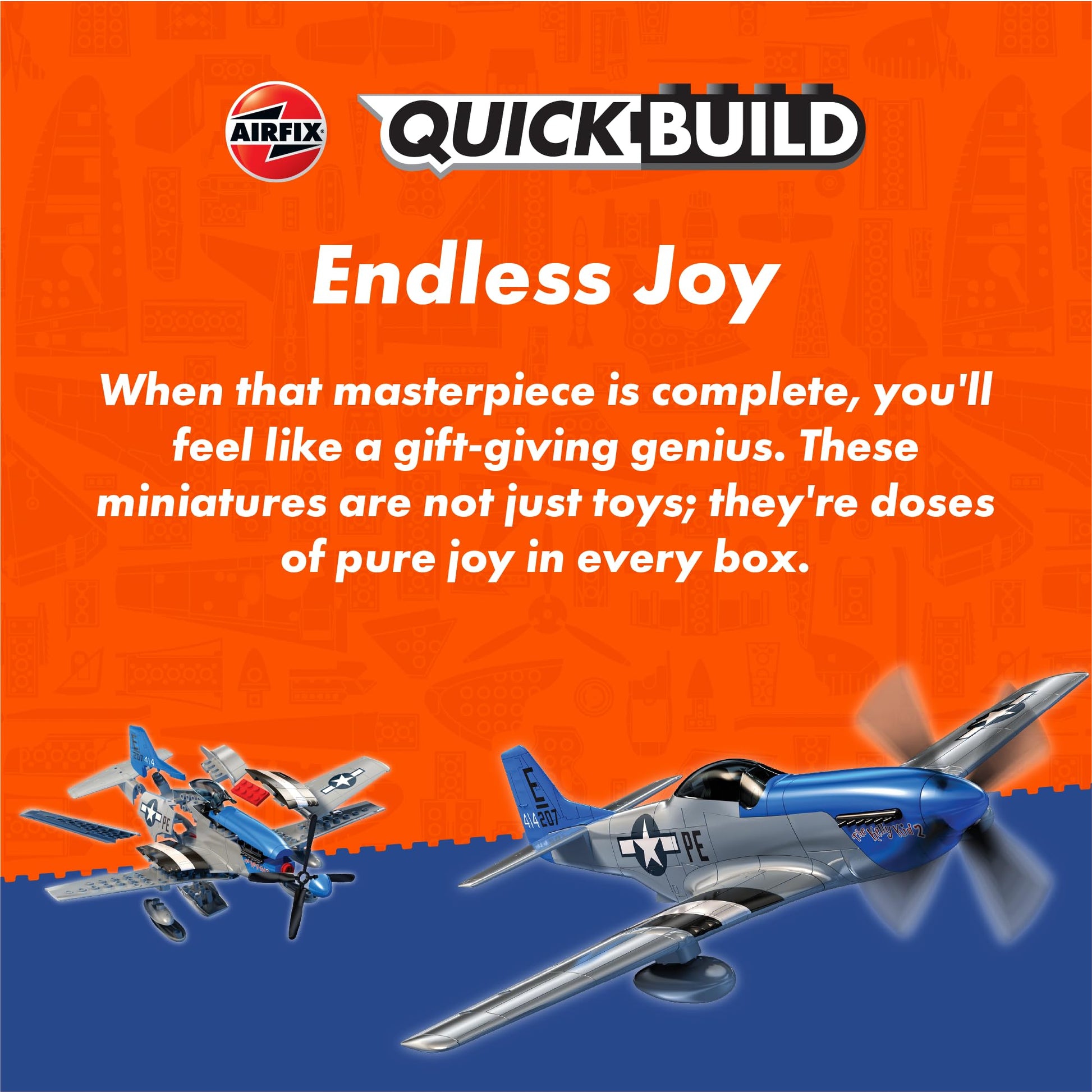 Airfix J6000 Quickbuild Model Airplane Kits for Adults & Kids - Spitfire - Fighter Jet Plastic Model Kits, Block Building Sets, Snap Together Aircraft