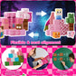 Cosminy 100PCS Magnetic Building Blocks, Pink Magnetic Cubes STEM Sensory Toys, Magnetic Blocks Stacking Construction Toys for Kids Ages 3+, Birthday