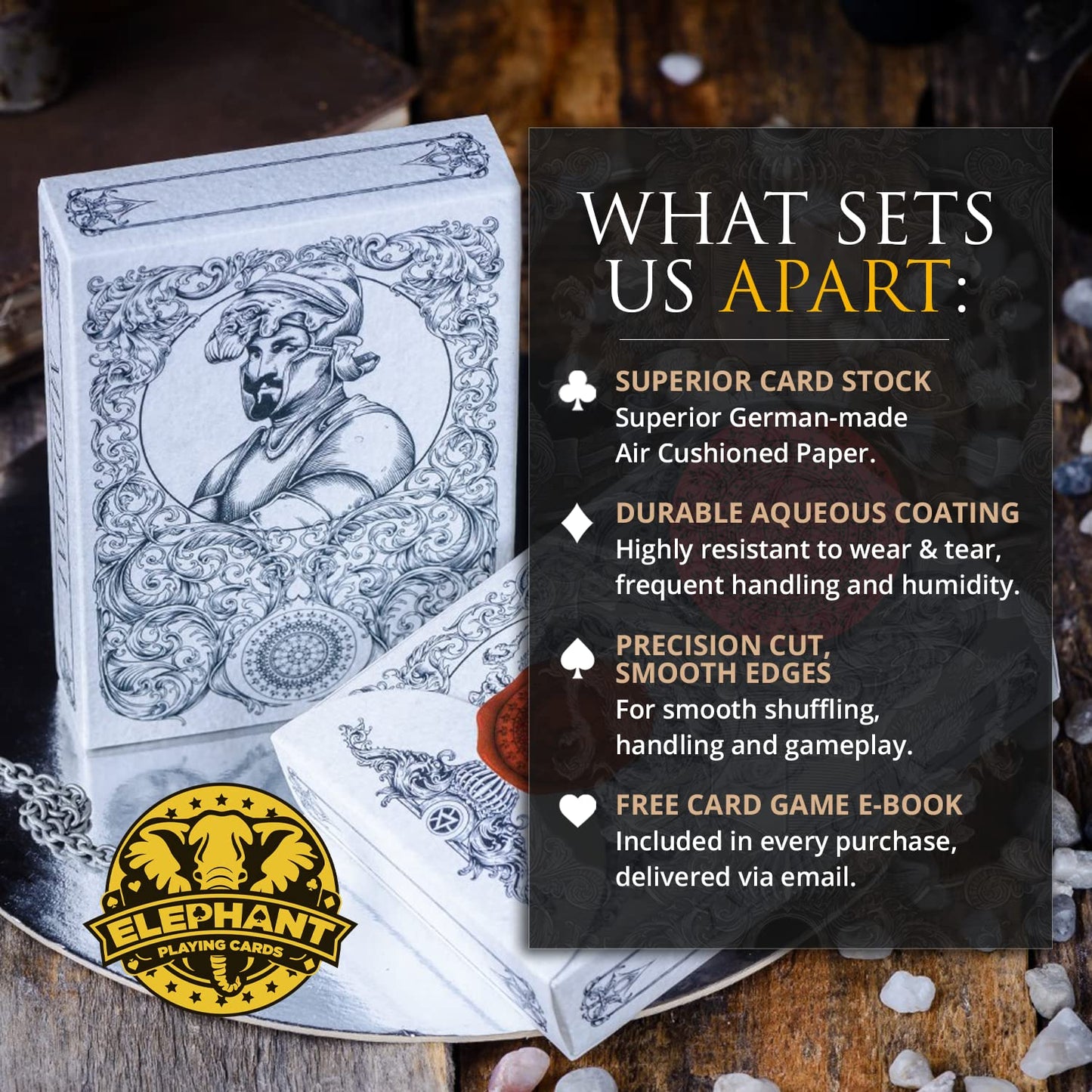 Medieval Playing Cards - Professional Poker Cards in Period-Authentic Middle Ages Designs - Black Edition - Great for Magic, Cardistry, Gameplay