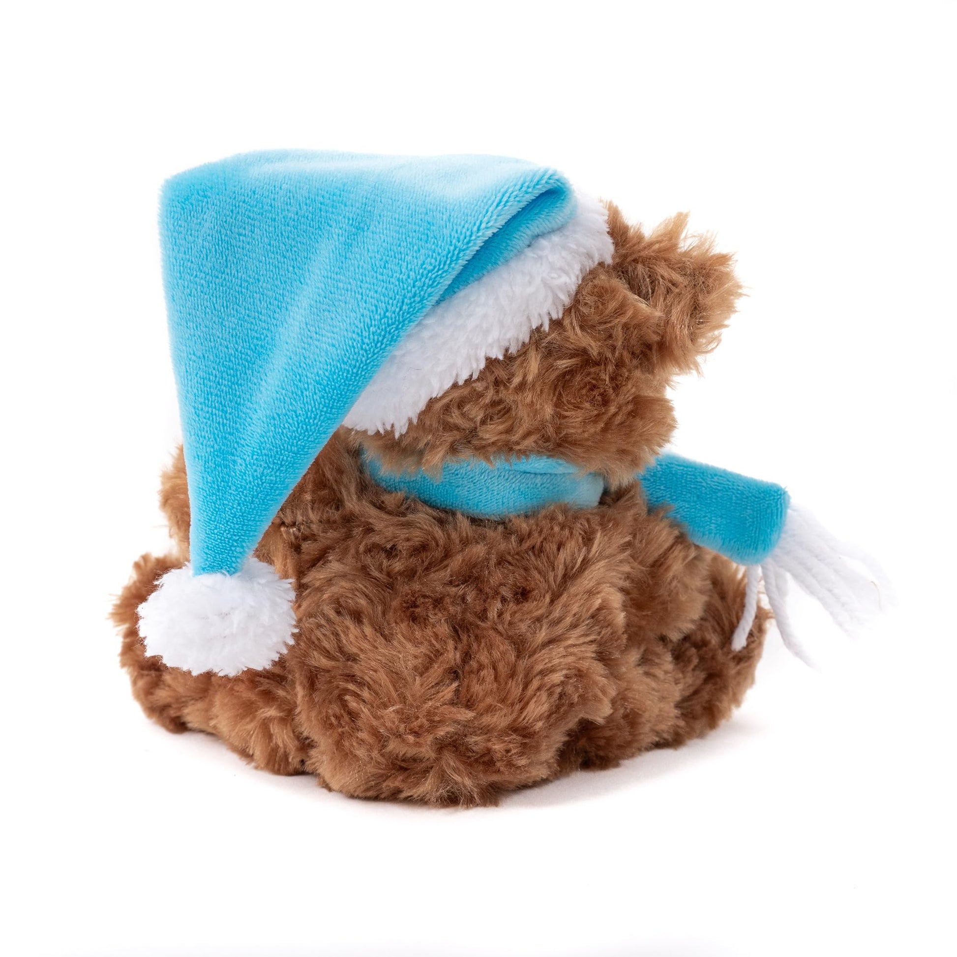 Plushland Mocha Bear Glittering Xmas Gift Card Holder -Stuffed Animal Plush Toys with Christmas Card Slot - Festive Holiday Toy & Gift for Xmas