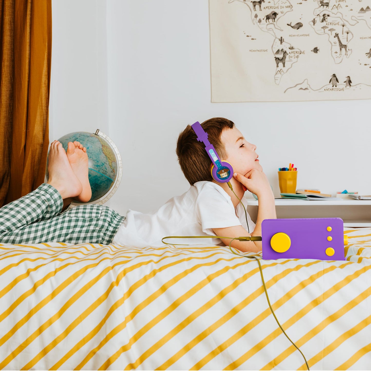 Lunii - Purple Headphones - Compatible with Ma Fabrique à Histoires - for Children from 3 to 8 Years Old