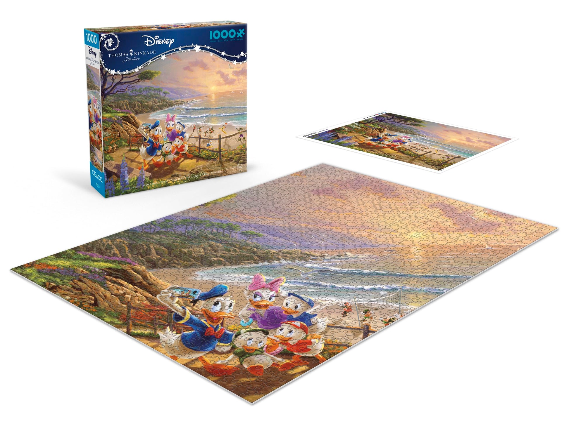 1000PC Thomas Kinkade Disney Dreams: A Ducky Day, Donald and Daisy