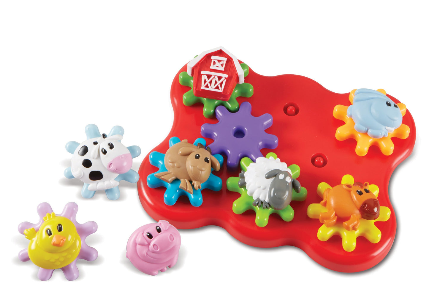 Learning Resources Barnyard Friends Build & Spin - Toddler Sensory Toys, Montessori Building Set, Preschool STEM, Busy Board Cogs and Gears for Kids