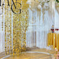 Gold Shimmer Wall Backdrop, 20 Packs Gold Sequin Curtain Circle Dots Garland for Wedding, Birthday, Bachelorette Party, 70s 80s 90s Theme Disco Party