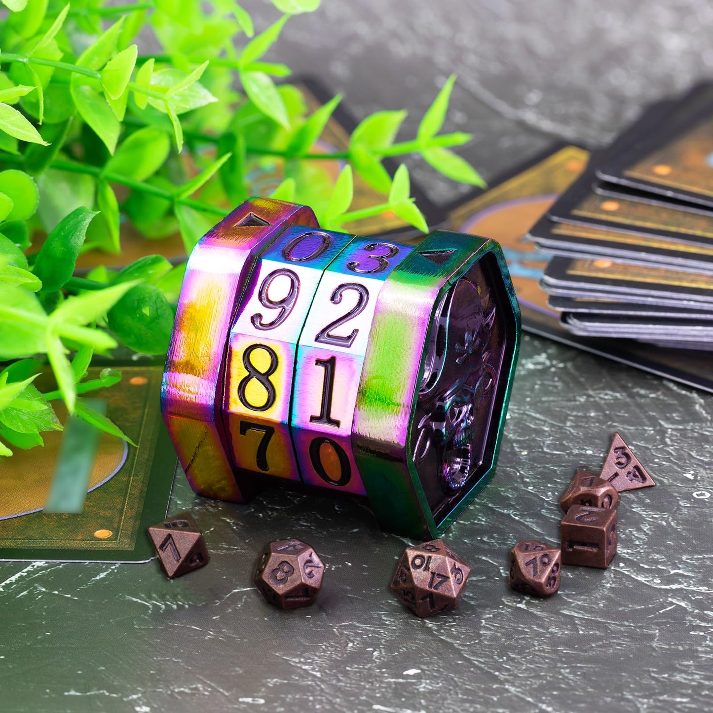ZERMAL Metal MTG Life Counter Wheel Life Counter MTG, Magic Counter, Gift Box Packaging, Suitable for Magic MTGs Board Games and TTRPG(Colorful_Black)
