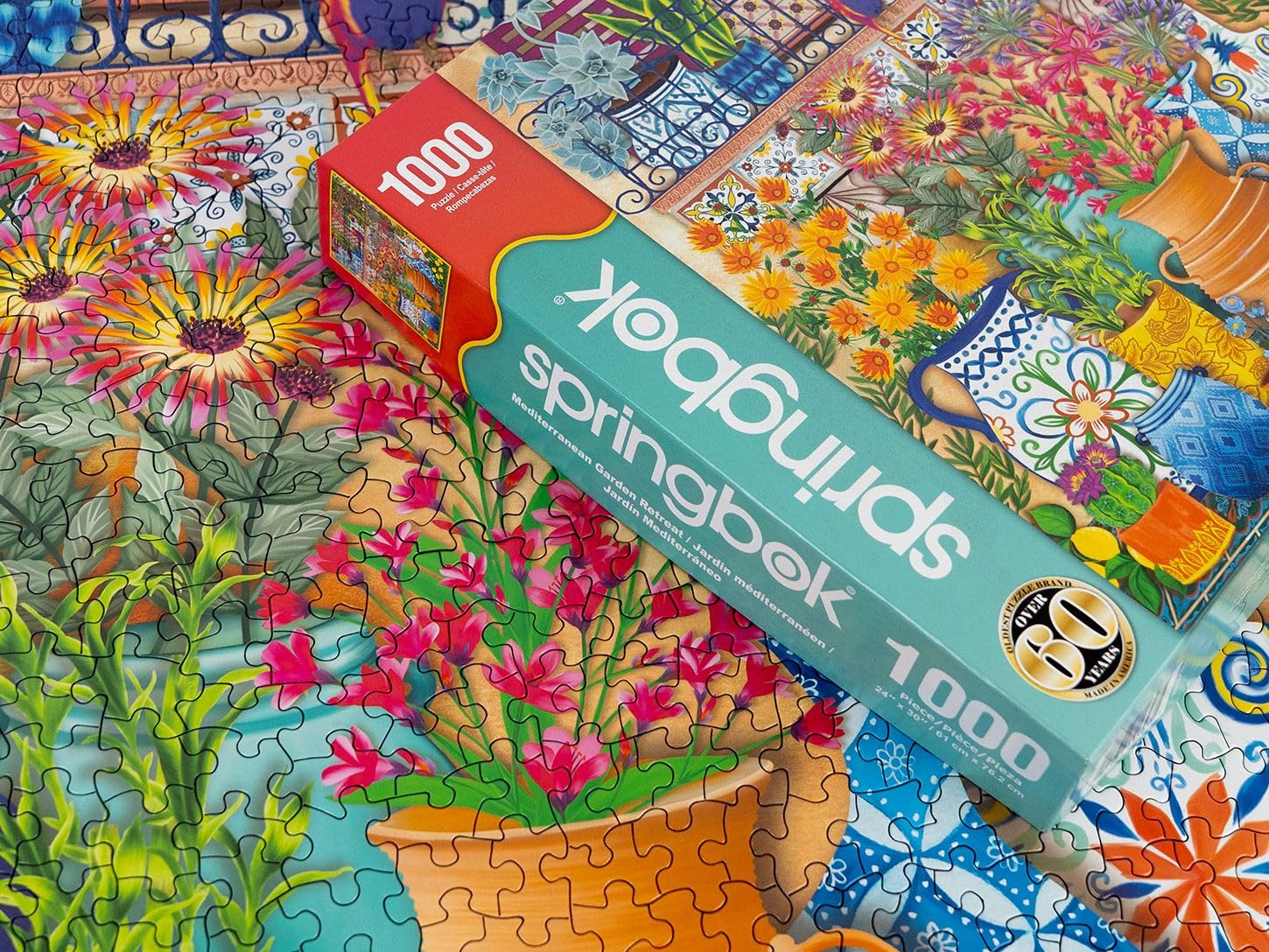 Springbok Mediterranean Garden Retreat 1000 Piece Jigsaw Puzzle for Adults