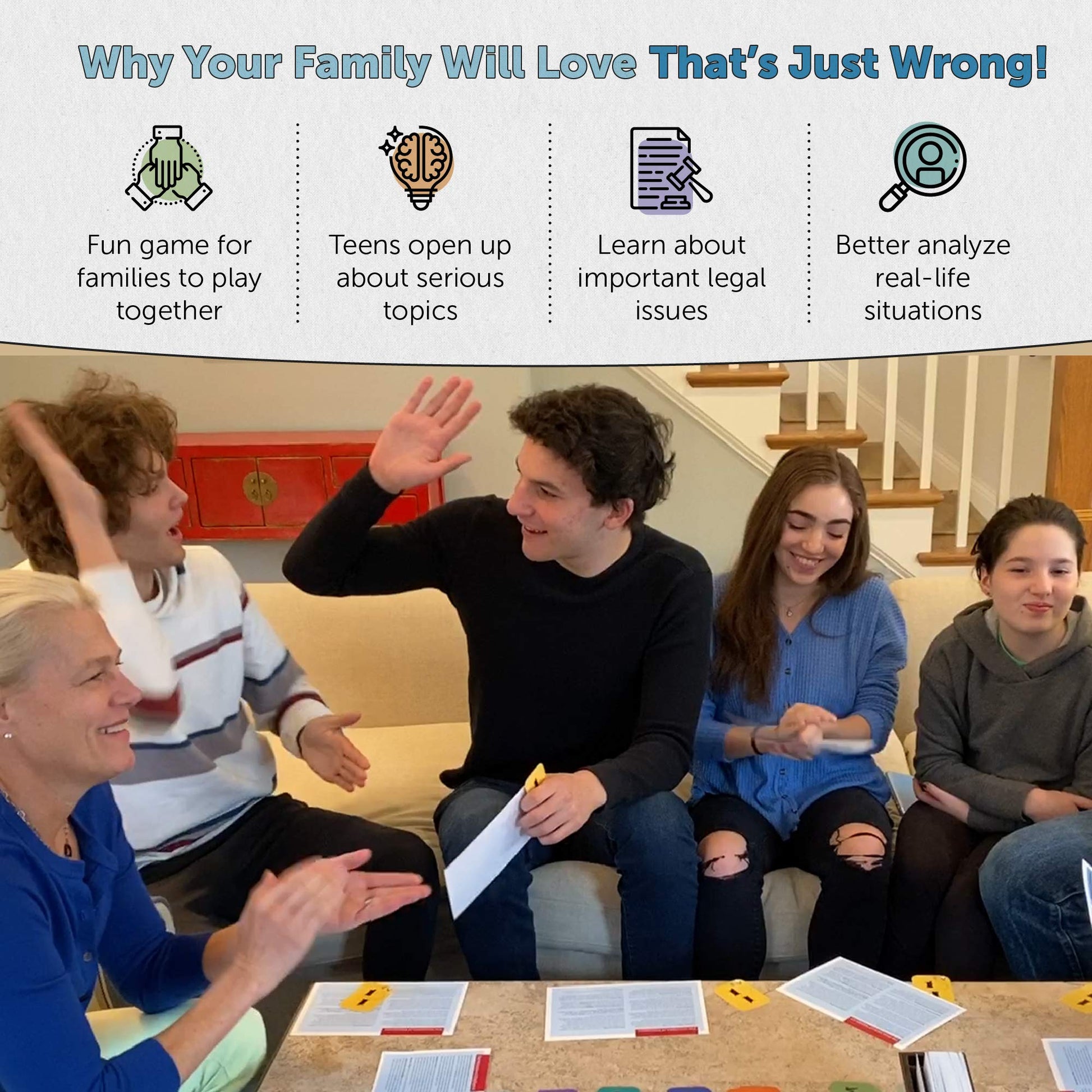 That's Just Wrong! - A Critical Thinking & Debate Game for Teens & Classrooms | Fun Ethical Dilemmas & Real-Life Legal Scenarios for Engaging