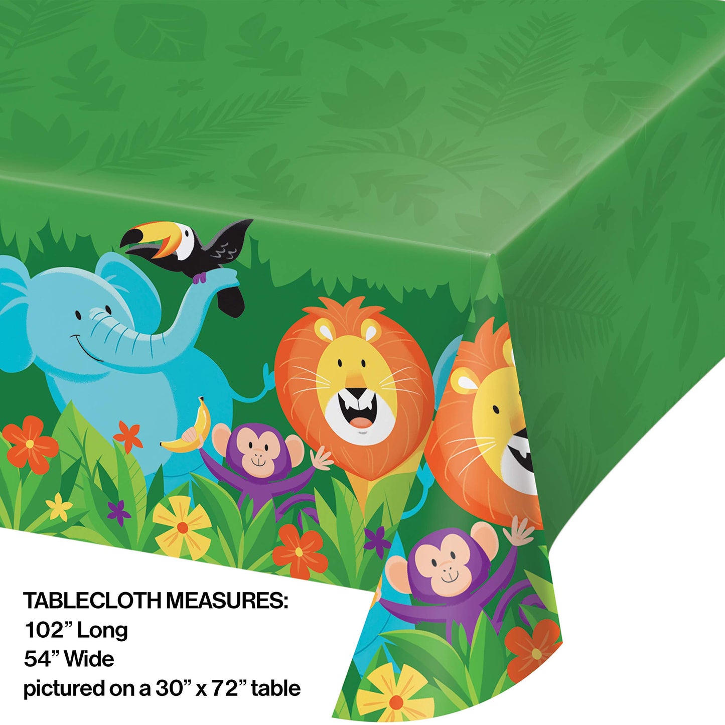 Creative Converting Jungle Safari Plastic Tablecloth, 1 ct