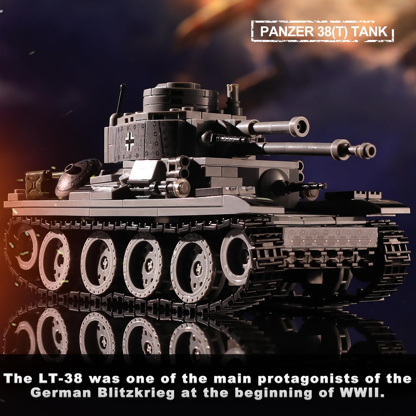 WW2 Army Tank Toys Building Sets Compatible with Lego, Create a Soviet T-34 & German Panzer 38(t) Tank, Great Military Model Toy Gift for Boys, Kids