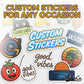 VulgrCo Personalized Custom Individually Die Cut Stickers Decals for Fun, Business, Weddings, Birthdays, Gifts Waterproof (Glitter Stickers)