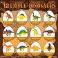 EXBEPE Dinosaur Eggs Excavation Dig Kit, 12 Fossilized Colorful Easter Dinosaur Egg with 12 Cards and 12 Dig Tools, Science Education STEM Toys