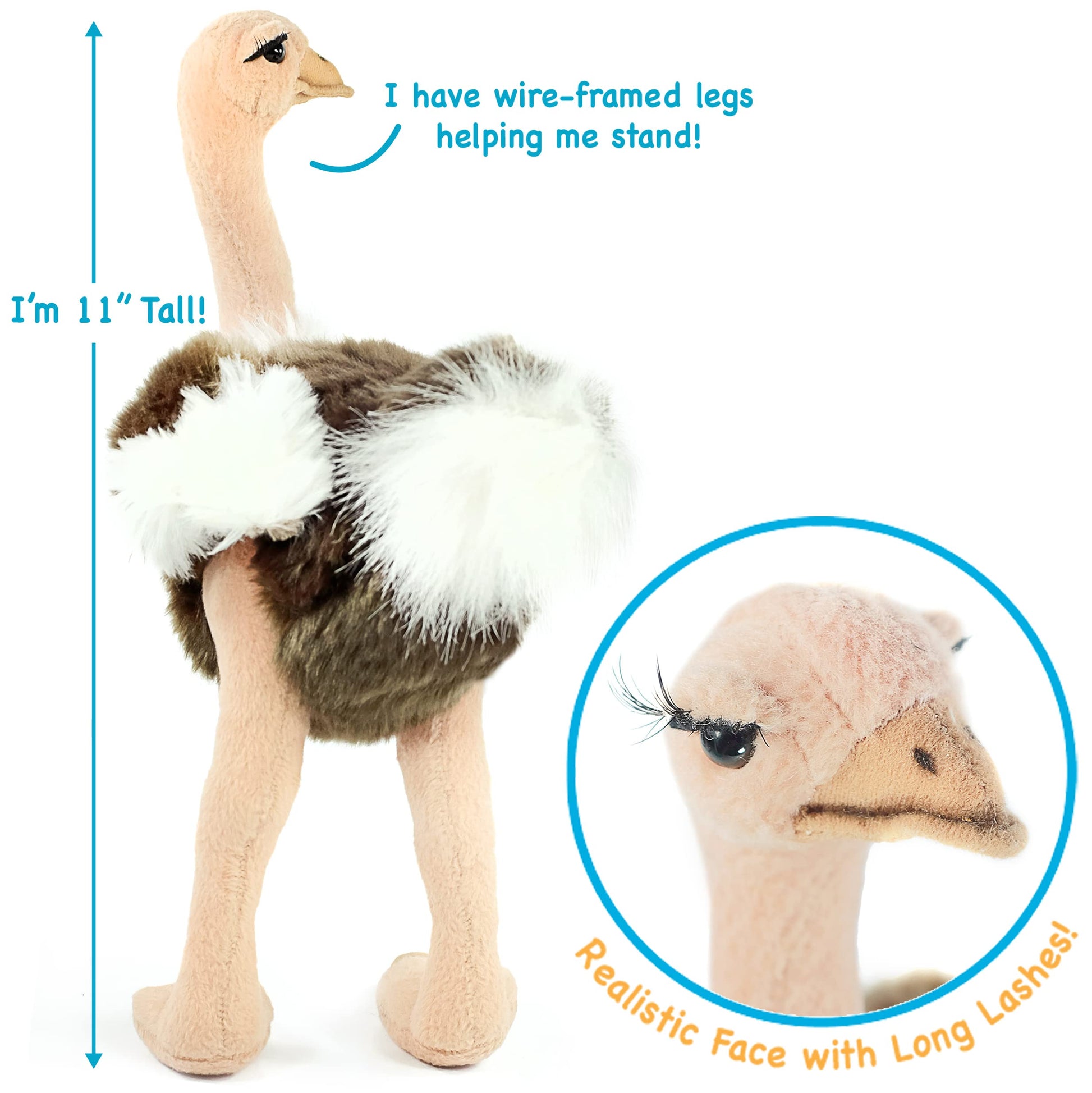 TigerHart Ola The Ostrich - 12 Inch Stuffed Animal Plush