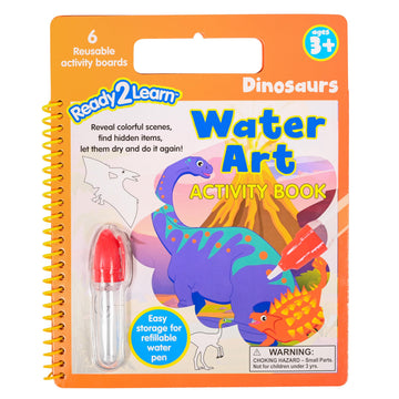 READY 2 LEARN Water Art Activity Book | Dinosaurs | 6 Scenes | Mess-Free | Reusable Water Coloring Book | Learn Fun Dino Facts | Toddler Travel