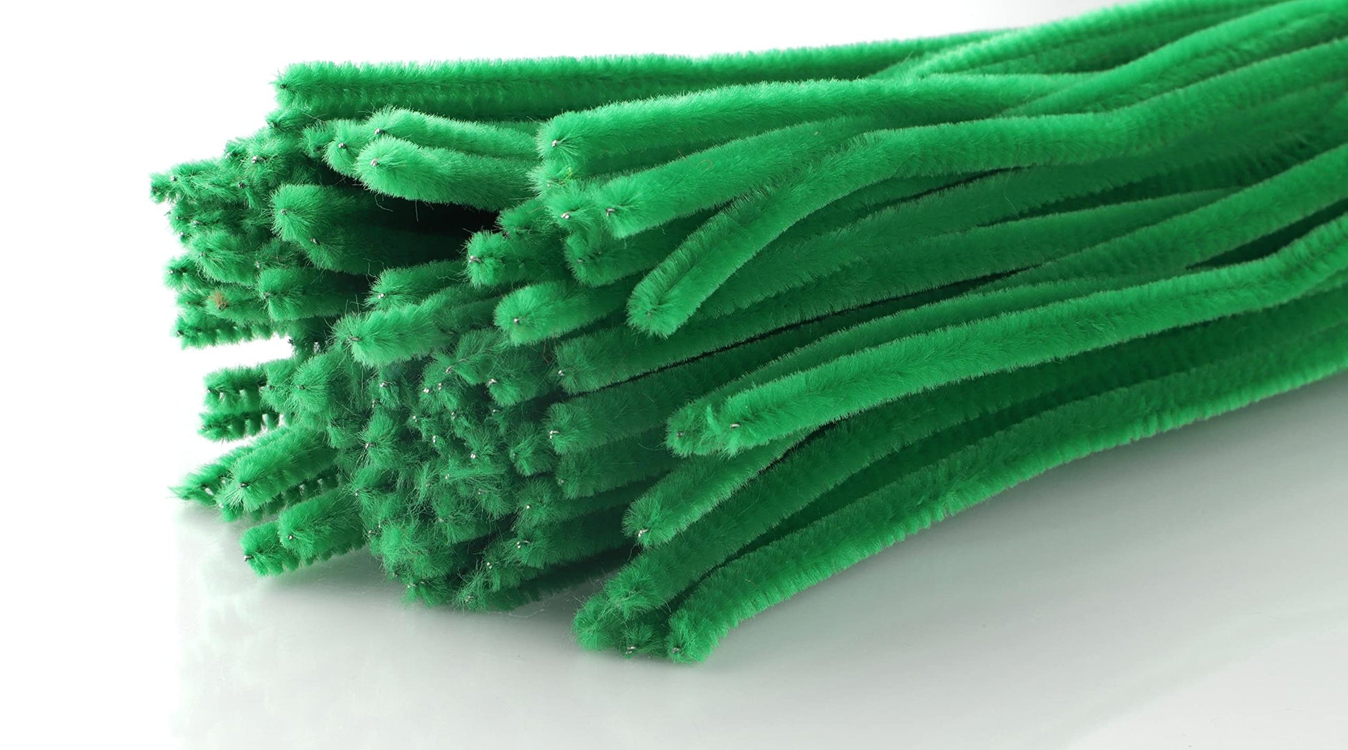 Essentials By Leisure Arts Chenille Stems Green, 12 Inch 6mm, Bendable Craft Pipe Cleaners for DIY Projects, Dolls, Ornaments, Jewelry,