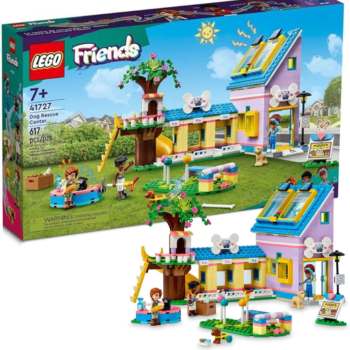 LEGO Friends Dog Rescue Center 41727, Pet Animal Playset for Kids with Autumn and Zac Mini-Dolls, Toy Vet Set, Sensory Toy for Kids Ages 7 Plus Years