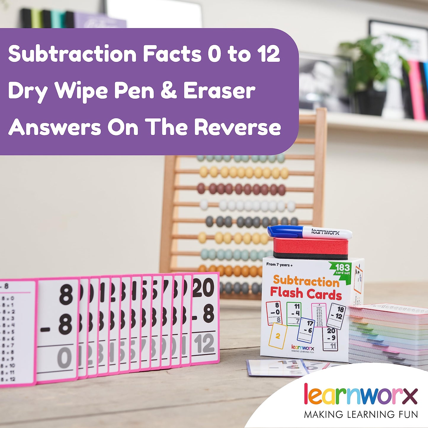 Subtraction Flash Cards 1st Grade 2nd 3rd 4th - 183 Math Flashcards - All Facts 0-12 - Learn Subtraction for Kids - Maths Flashcards from Kindergarten