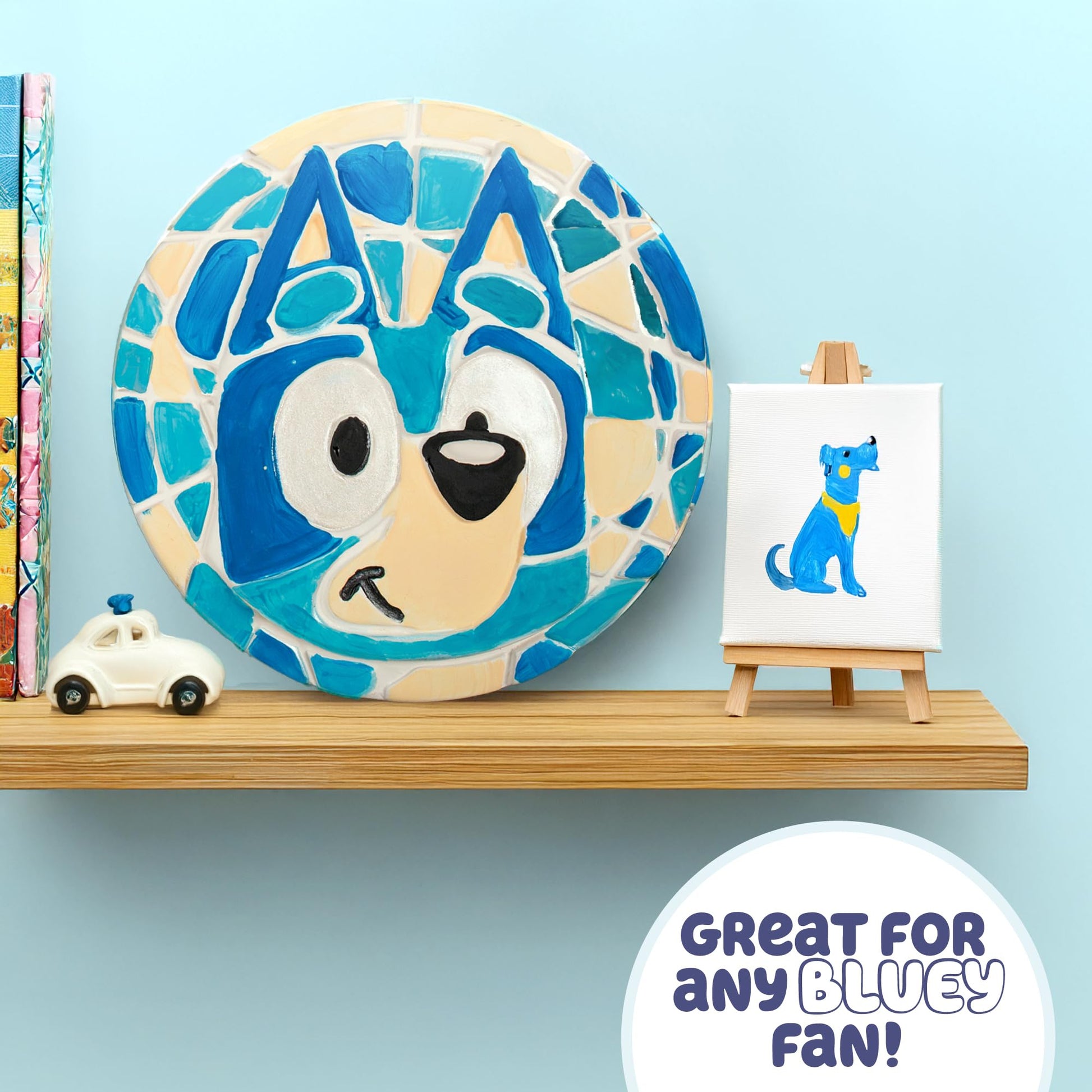 Bluey Paint Your Own Stepping Stone, Design 7 DIY Stone Art, Fun Kit for Kids, Less Mess Paintable Stones Art Set, Great Summer Activity Kids Ages 8