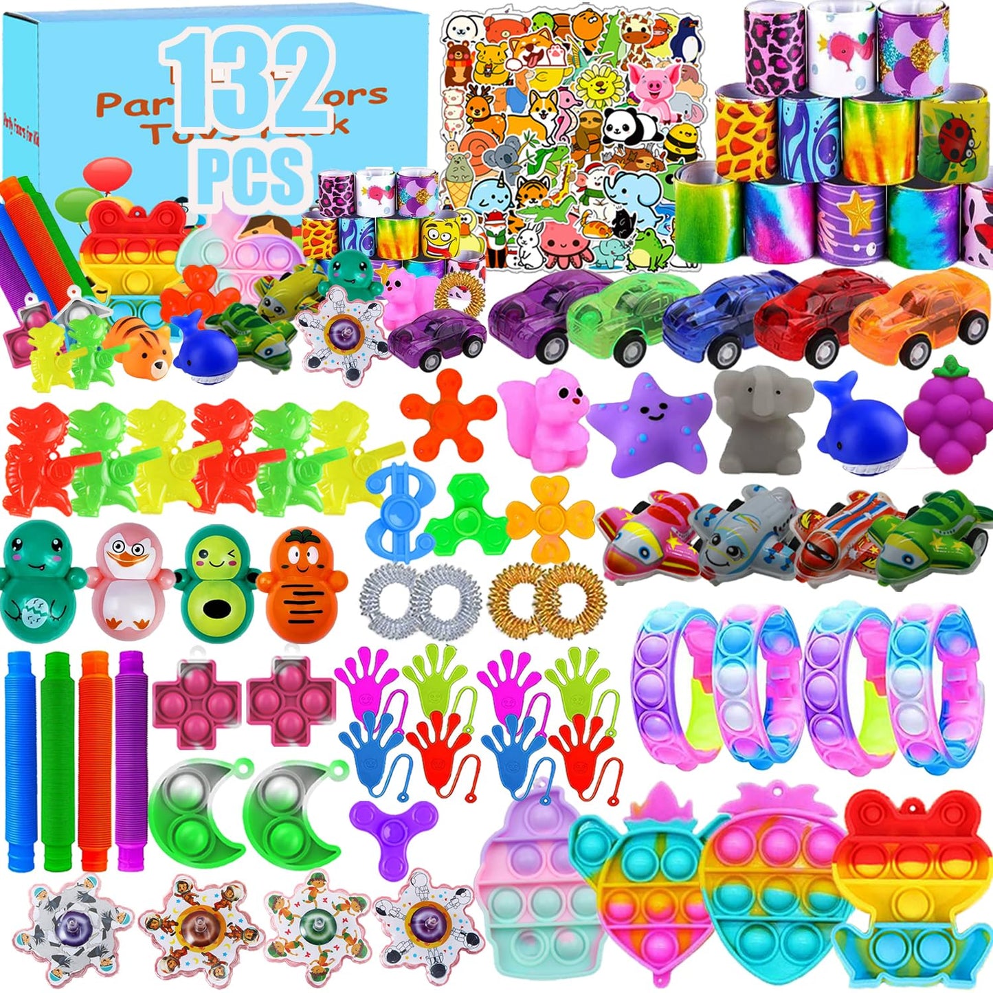 Korilave 132 Pcs Party Favors for Kids 4-8, Treasure Box Toys for Classroom, Prizes for Kids Classroom, Pinata Fillers Goodie Bags Stuffers, Bulk
