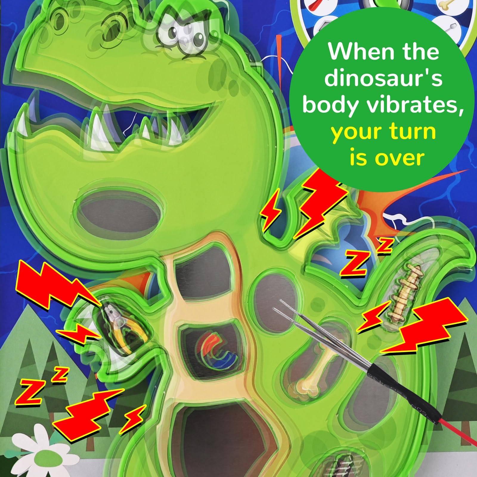 TALGIC Dinosaur Board Game for Kids Ages 3-8 with Tweezers and Fun Game Pieces, Classic Board Game for 1 or More Players, Popular Gifts for Kids