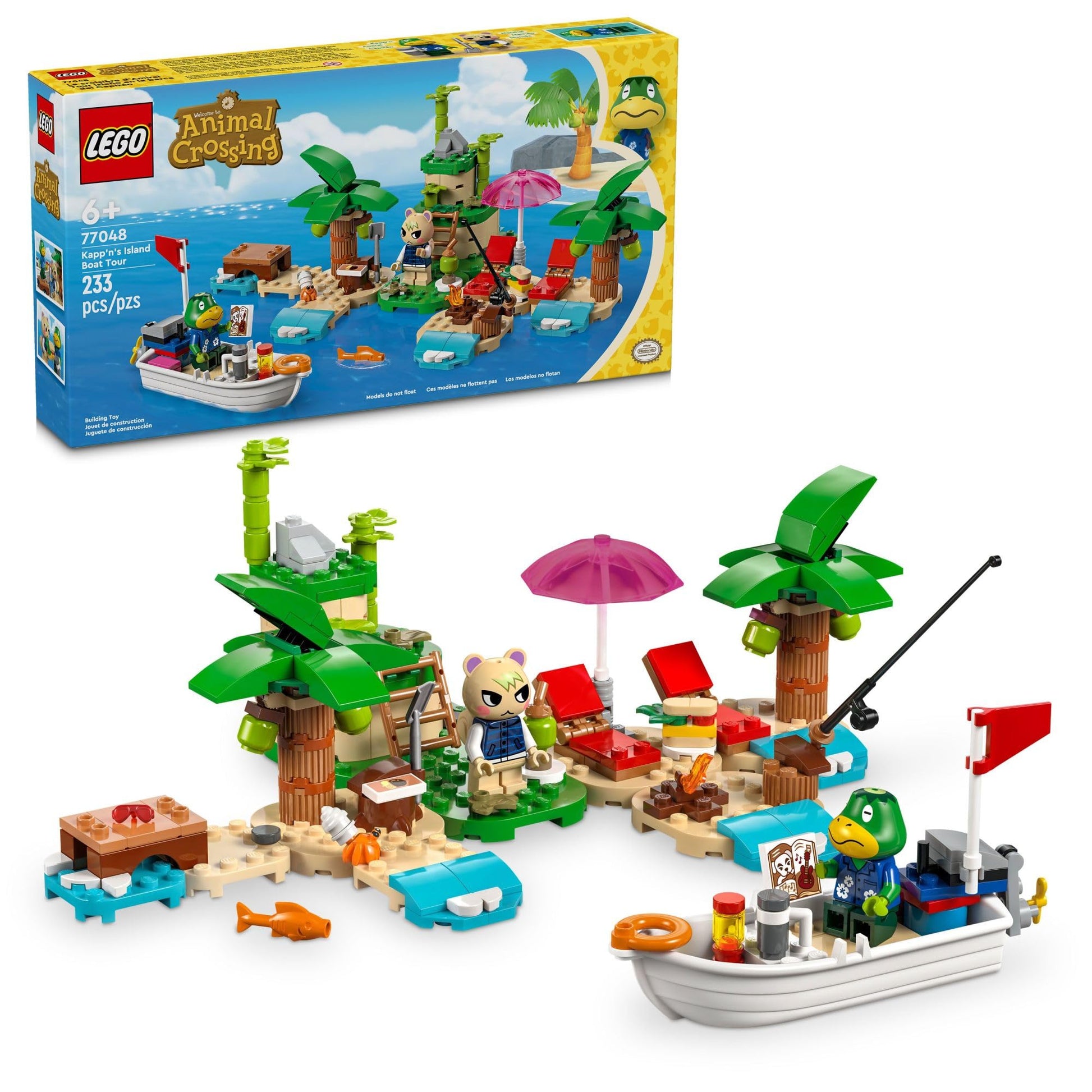 LEGO Animal Crossing Kapp’n’s Island Boat Tour, Buildable Video Game Toy for Kids, Includes 2 Minifigures from The Series Marshal and Kapp'n, Animal