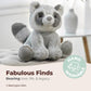 Bearington Ringo Stuffed Raccoon Plush Toy - 10.5" Raccoons Stuffed Animals with Soft Faux Fur, Weighted Inner Bean Bag and Poseable Floppy Body