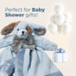Bearington Baby Waggles Blue Puppy Snuggler - 15" Puppy Lovey Security Blanket with Silk Satin Trim and Plush Dog Design - Soft for Boys and Girls
