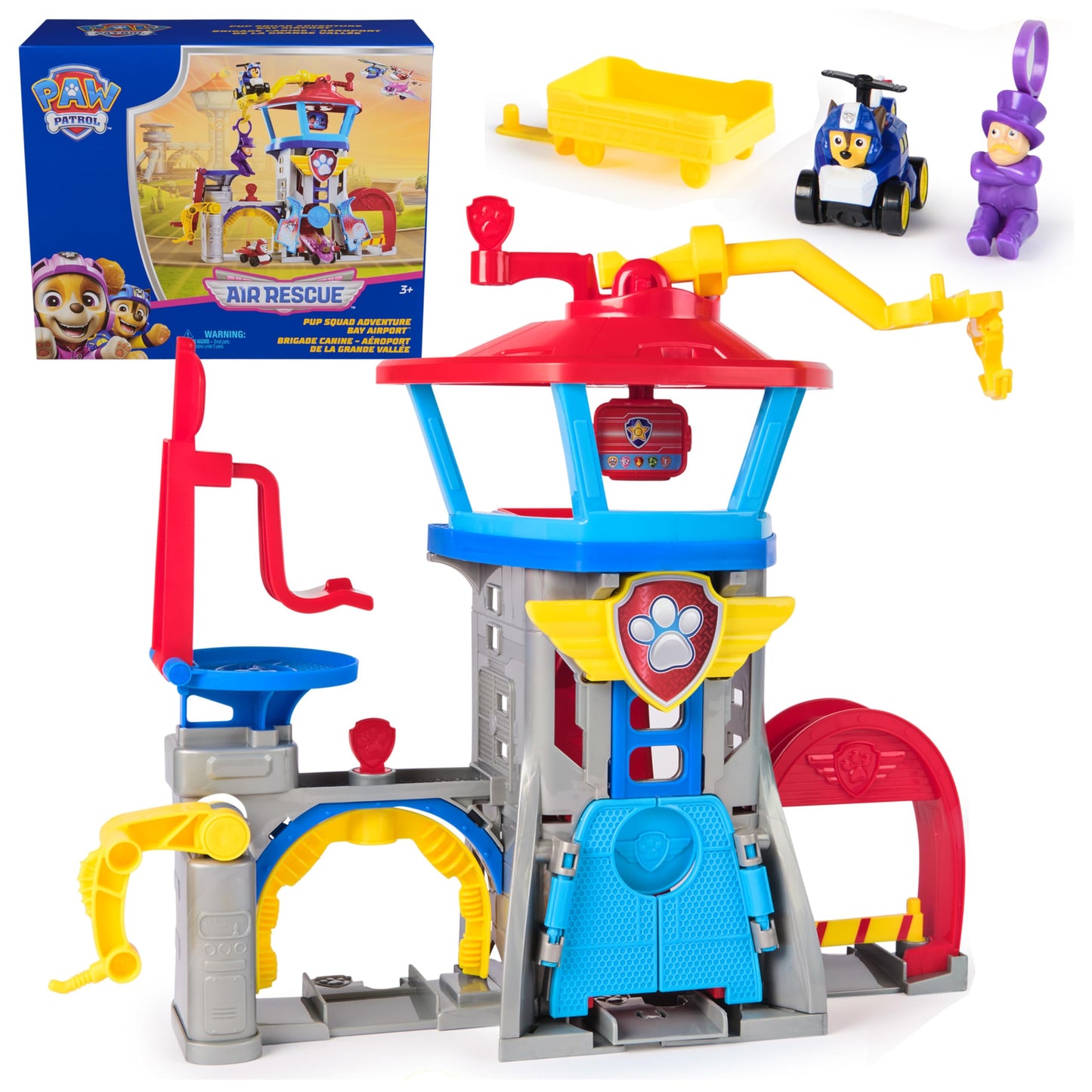 Paw Patrol: Air Rescue, Pup Squad Adventure Bay Airport Playset, with Chase Toy Car Vehicle Launcher, Kids Toys for Boys and Girls 3+